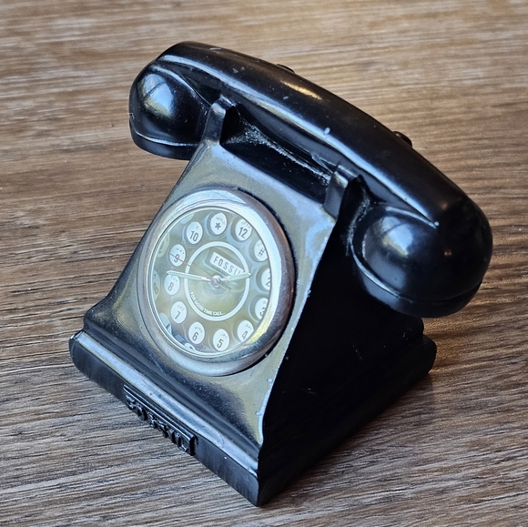 Rare Vintage Collectible Fossil Miniature Phone Clock - Picture 2 of 13